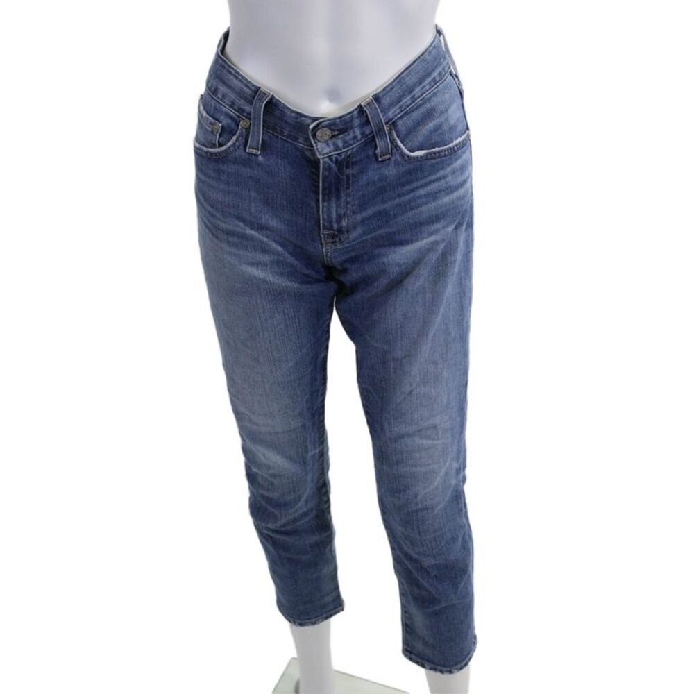 AG-ED Denim Women Ankle Cropped Mid Rise Blue Jeans Petite Size 24